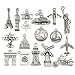 50pces Silver Mixed Travel Style Supplies Charms Pendants DIY for Necklace Bracelet Jewelry Making and Crafting HM353