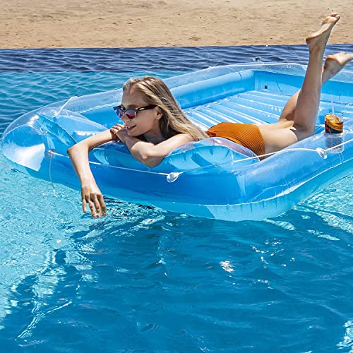 Inflatable Pool Floats Boat For Adults, Blow Up Tanning Pool Raft Tub With Inflatable Pillow For Family Outdoor, Garden, Backyard Summer Water Party (14+ Year Old) (Small,Blue) #TOP5