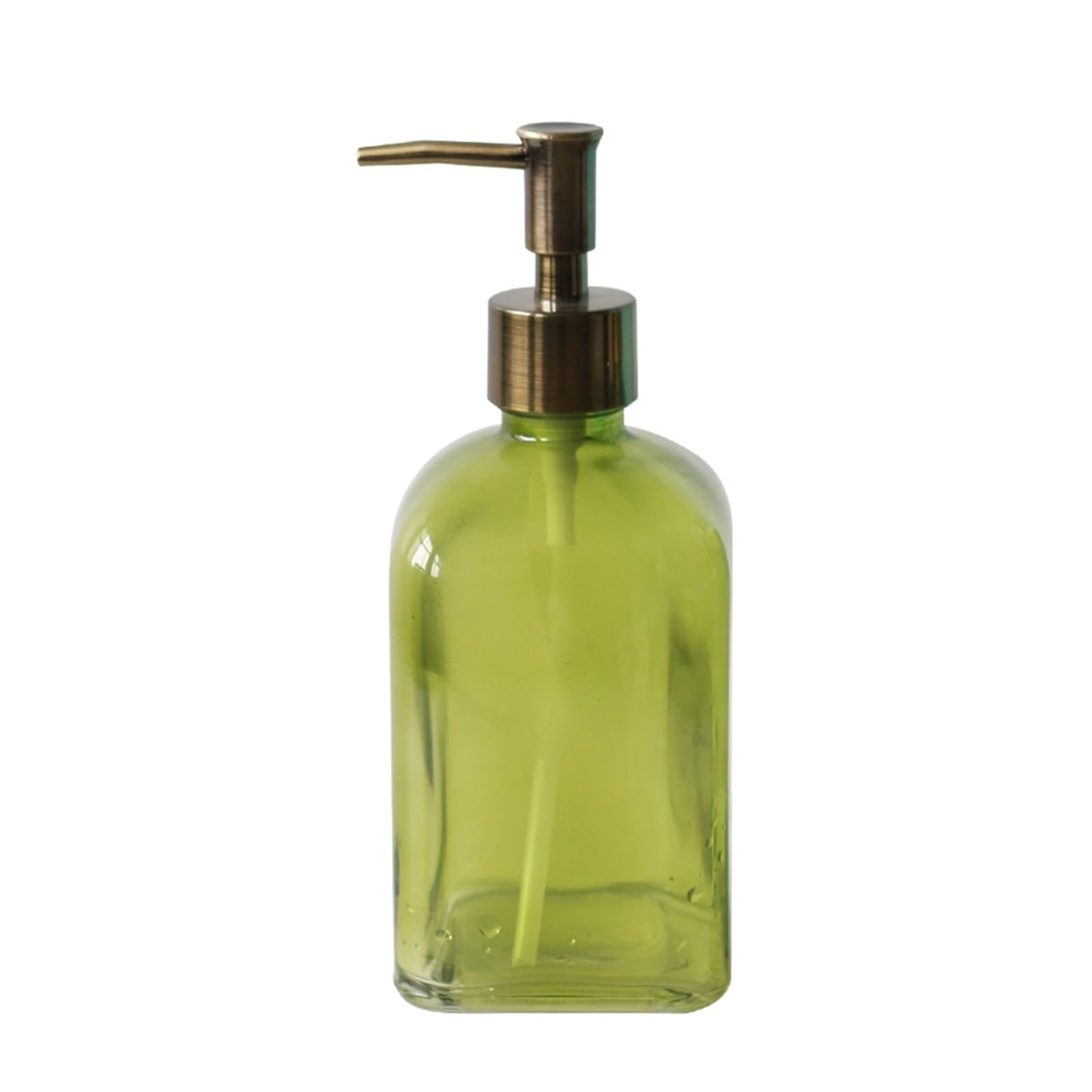 soap dispenser Retro Glass Soap Dispenser With Pump Light Luxury Hotel Lotion Press Bottle 450ml(Green)
