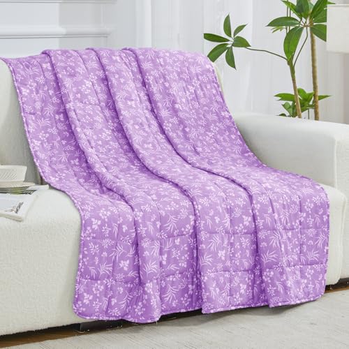 Image of yescool Weighted Blanket for Adults (15 lbs, 48 inch x 72 inch, Mauve) Cooling Heavy Blanket for Sleeping Perfect for 140-160 lbs, Twin Size Breathable Blanket with Premium Glass Bead, Machine Washable
