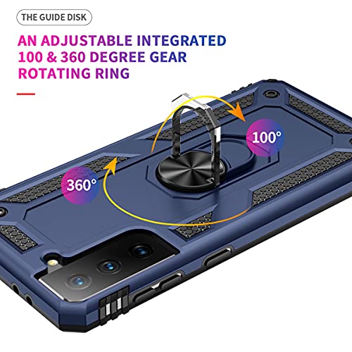 ADDIT S21 FE Case, Samsung Galaxy S21 FE Case Military Grade Protective with Magnetic Car Mount Ring Holder Stand Cover for Samsung Galaxy S21 FE - Blue - Image 4