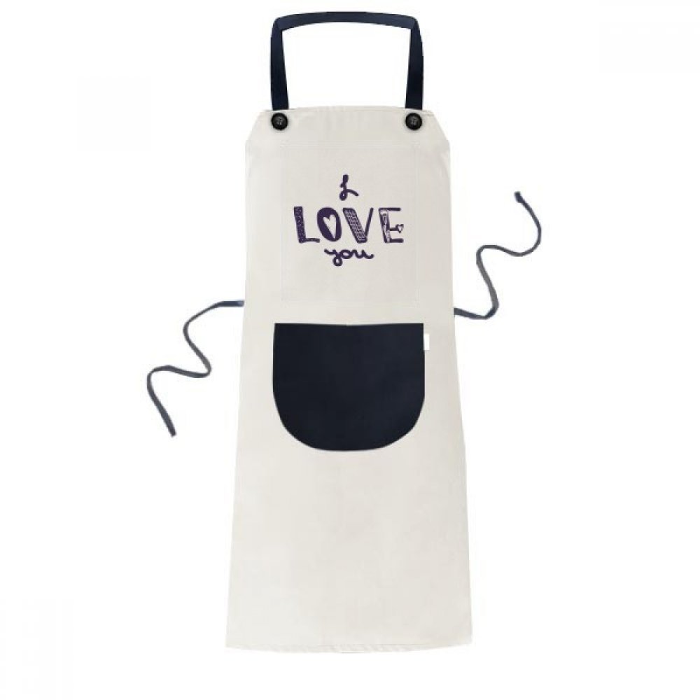 Tablier mignon Je t'aime imprimé noir pour exprimer votre amour à travers la cuisine