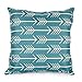 WOOAI Housse de Coussin décorative Motif géométrique Bleu Sarcelle Turquoise 45 x 45 cm