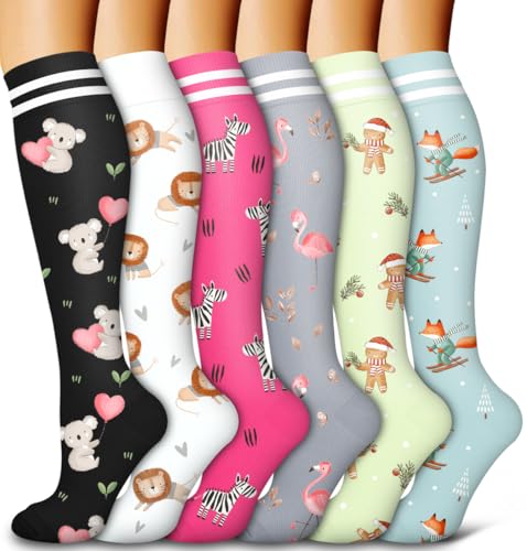 Image of 6 Pack Copper Compression Socks for Women and Men Circulation-Best Support for Medical,Running,Nursing,Athletic