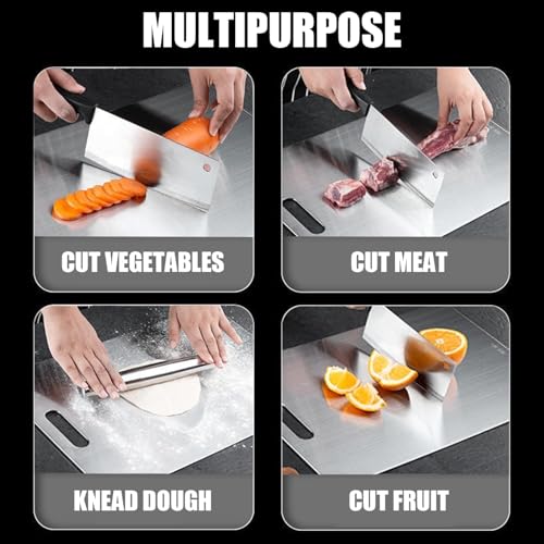 Image of Titanium Cutting Board - 2026 New Upgrade 100% Pure Titanium Cutting Boards for Kitchen Double Sided Non Toxic Titanware Cutting Board,Hygiene Durable Dishwasher Safe Chopping Board (12 inchL x 9 inchW)