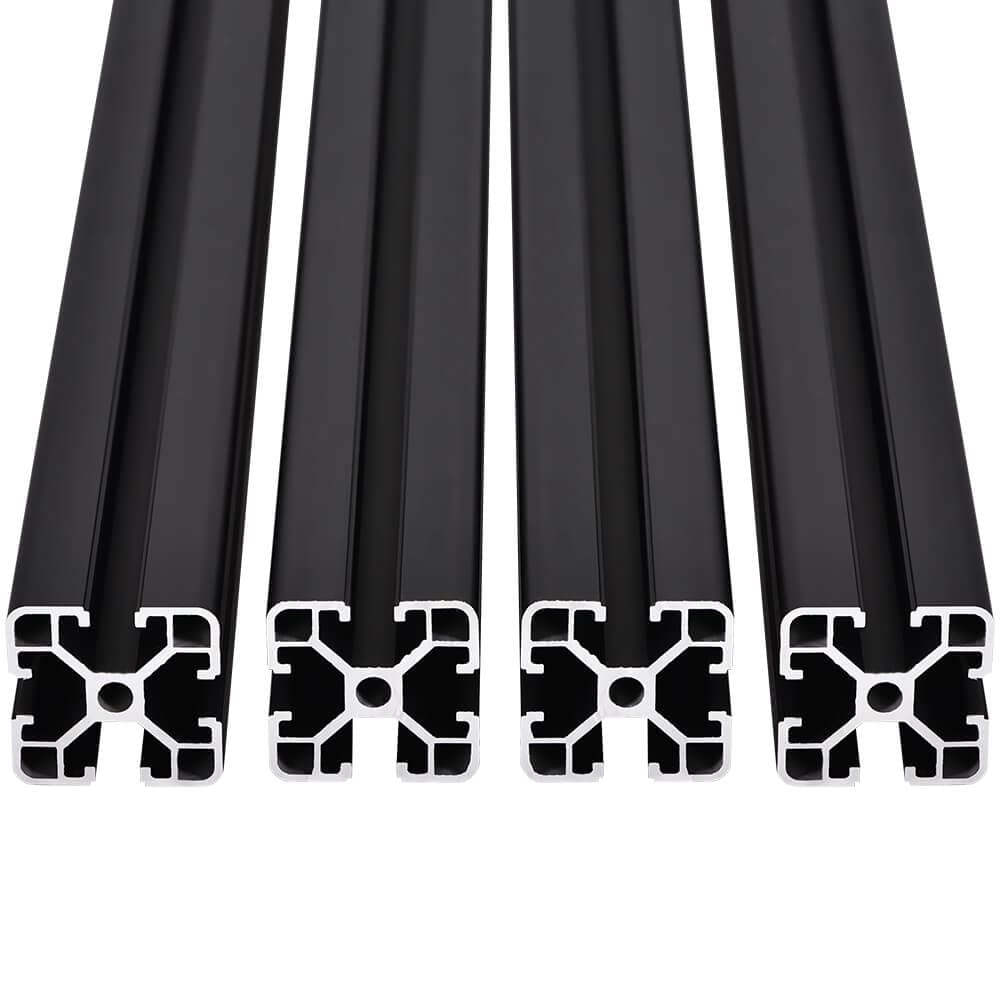 4PCS T Slot 4040 Aluminum Extrusion Profile 23.6'',European Standard Anodized Linear Rail for 3D Printer Parts and CNC DIY 600mm Black(23.6inch) Black 4PCS 600mm(23.6'')