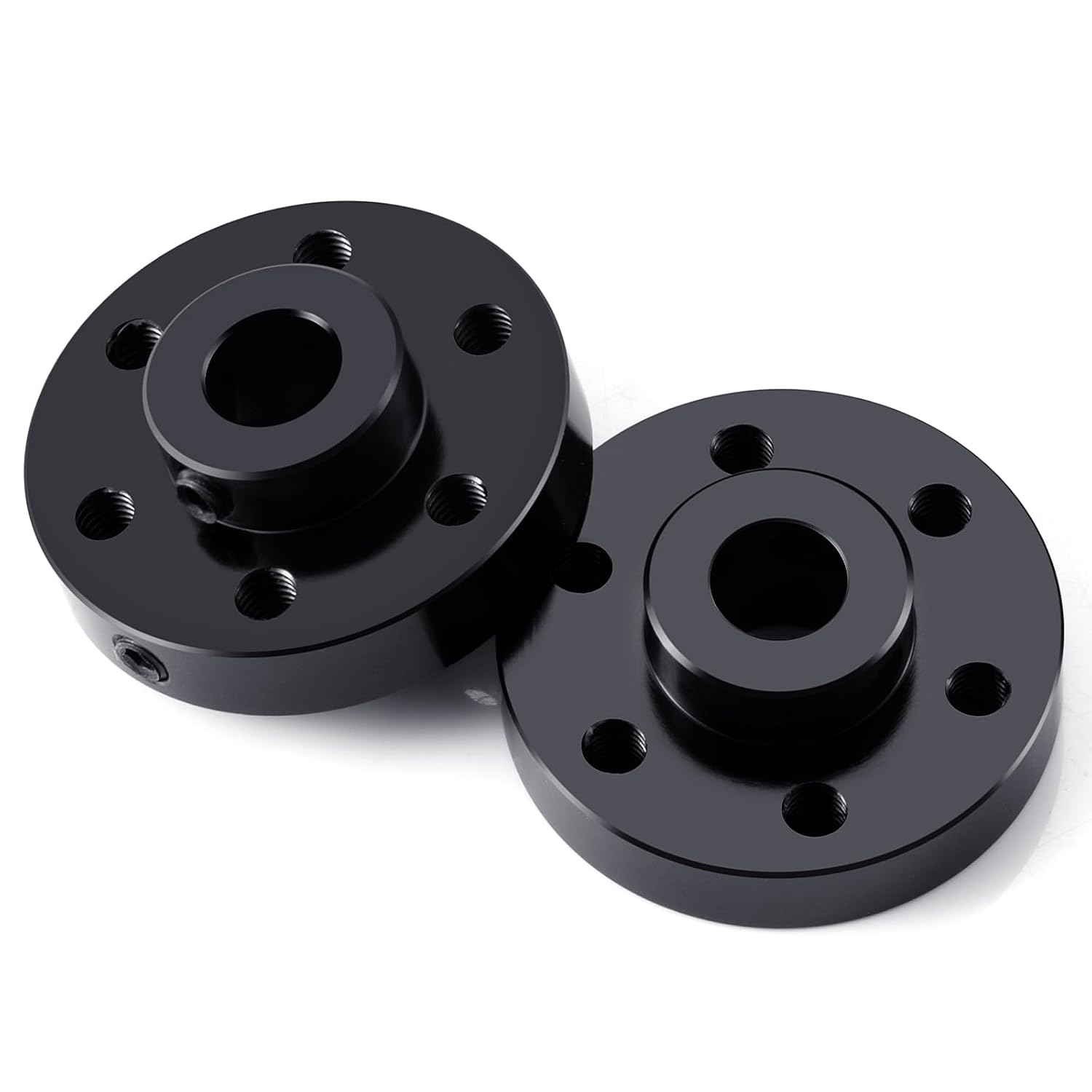 4Pcs Black 6mm Flange Coupling Connector, Aluminum Alloy Rigid Flange Coupling Motor Guide Shaft Coupler Shaft Axis Fittings Universal Aluminum Mounting Hub for 6mm Shaft