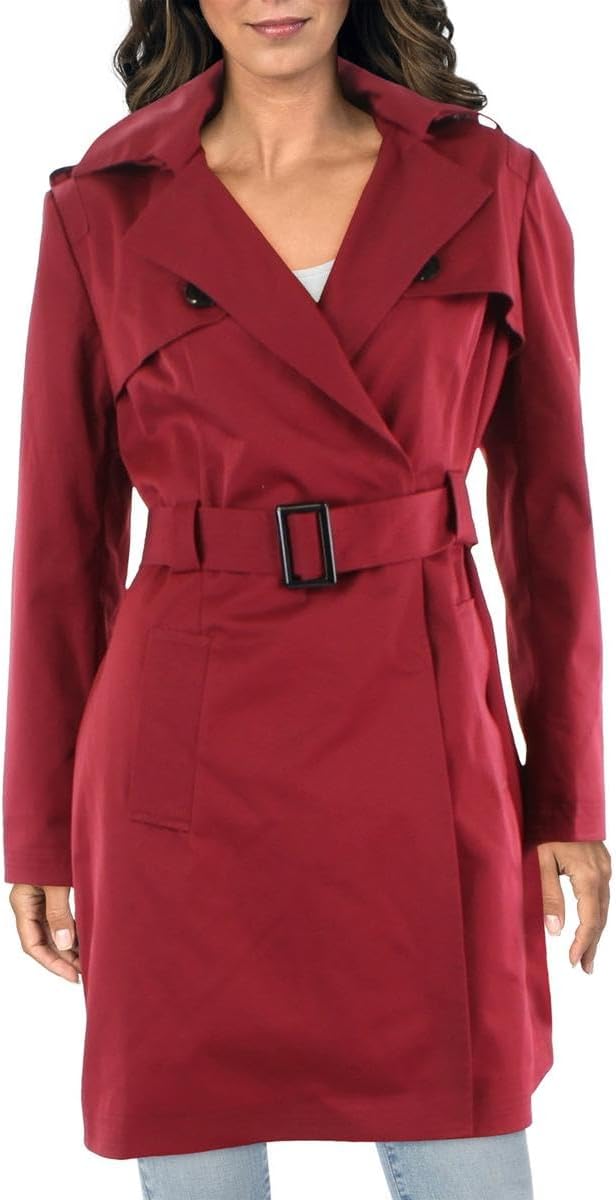 Kimi + Kai Womens Woven Long Sleeves Trench Coat