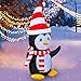 SEASONBLOW 4 Ft LED Light Up Inflatable Christmas Penguin with Scarf & Candy Decoration for Yard Lawn Garden Home Party Indoor Outdoor Holiday Xmas Decor