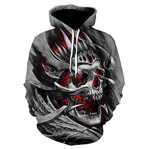 Amazon.com: Lontse Mens Skull Printed Hoodie Novelty 3D Graphic
