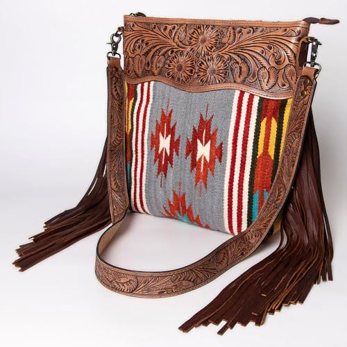 American Darling Large Crossbody Messenger Bag – Genuine Leather, Imported Western Handbag with Spacious Interior and Adjustable Strap ADBG510D112