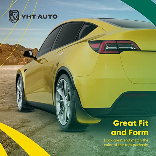 Image of YHTAUTO Set of 4 Mud Flaps Splash Guards Accessories Replacement for Ford Edge 2017-2020 Sport Utility, with Running Board, Front and Rear LH RH, Black