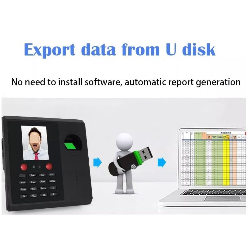 Pantalla LCD biométrica de 2,8 Pulgadas, Huella Dactilar Facial, contraseña, Tiempo Asistencia, Sistema máquina, Registro Aviso Voz for Empleado Reloj eficiente