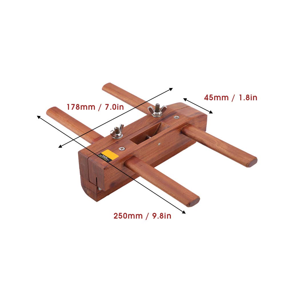 Cepillo de mano profesional Adfaga de doble mango de palisandro con filo afilado para proyectos de carpintería y fabricación de muebles. 755 g. Construcción de acero y palisandro.