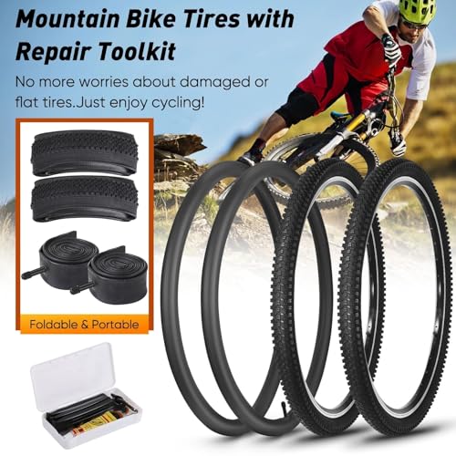 24/26×1.95” Bike Tire, 2 Pack 24/26×1.95 Folding Bicycle