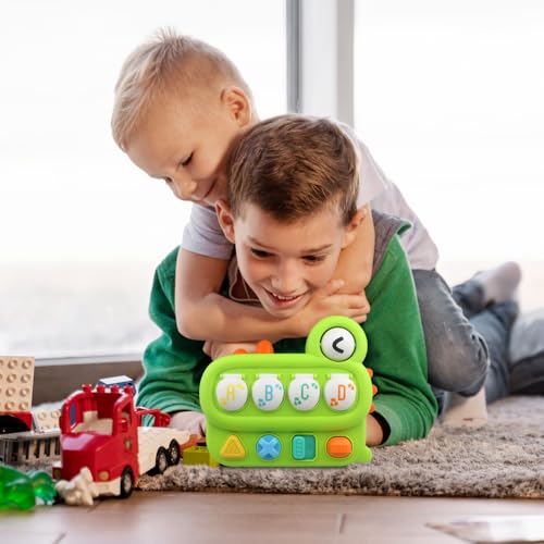 Image of Baby Pop-Up Toy, Educational Animal Playset for Toddlers, Cause and Effect Learning, Fine Motor Skills Development, Portable Travel Toy with Engaging Buttons, Perfect for Infants and Toddlers (Green)