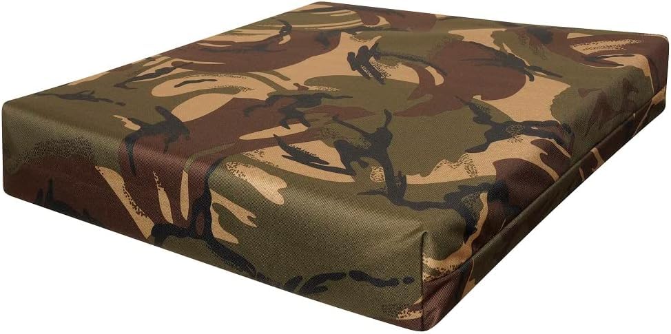 Waterproof Indoor Outdoor Chair Foam Seat Pads Seat Cushions for Rattan Chair,Your Office,Garden,and Chair Cushionswith Removable Zipper Cover 4cm Thickness (Army Camouflage, 51 x 51 cm / 20" x 20")