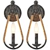 Rustic Wall Sconces Set of 2 1 Light Simple Vanity Light Bedside Wall Light Fixture for Farmhouse Porch Entryway Laundry Bathroom Bedroom