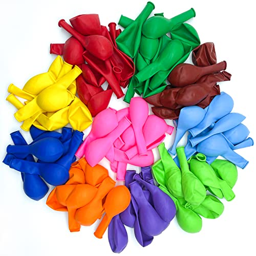 Image of Yeunmu100 PCS Balloons Assorted Colors(Inside 10 Colors-10 Per Color), 12 Inch Balloons Bulk, Suitable for Birthday, Family Party, Graduation, Wedding