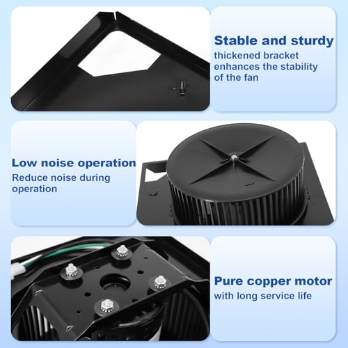 Ensamblaje de motor de ventilador S97016621 compatible con Broan Nutone QTR070, QTR070L, QTR080, QTR080F, QTR080L, QTRN080, reemplazo para extractor de baño de 80 CFM miniatura 5