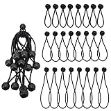 Ball Bungee Cords,Tent Fix Rope,4 Inches,6 Inches,9 Inches Heavy Duty Bungee Cords for Tiebacks for Curtains 24 Piece