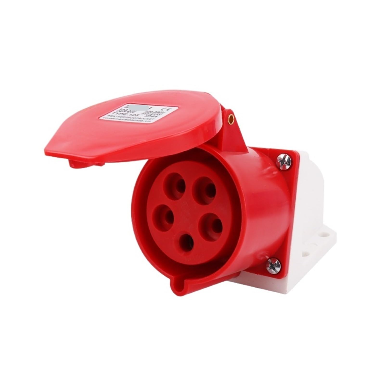 MUYTQAERG Industrial Exposed Three-Phase Four-Wire Socket 5-Hole 32A Aviation Waterproof IP44 ZQ-125