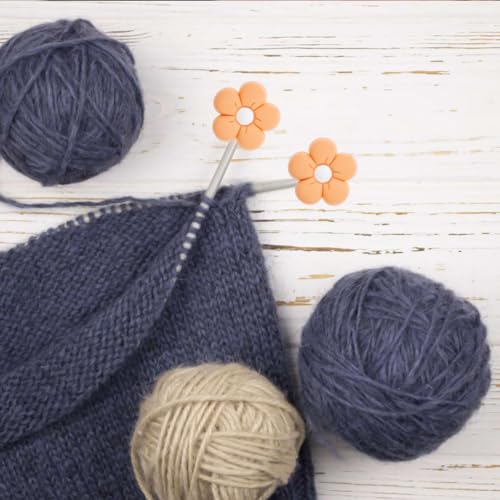 Image of 10 Pack Cute Flower Needle Point Protectors Silicone Needle Point Protectors Knitting Accessories and Supplies Knitting Needle Stoppers Knitting Needles Point Protectors Knitting Tools