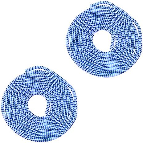 Florican Full Size 1.4 Meter (2 Pcs) Spiral Cable Protector Suitable for All iPhone/Android Mobile Charging Cables (Blue)