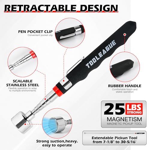Image of TOOLEAGUE 1Pc Magnetic Tool Mat with 25Lb Telescoping Magnetic Pickup Pen