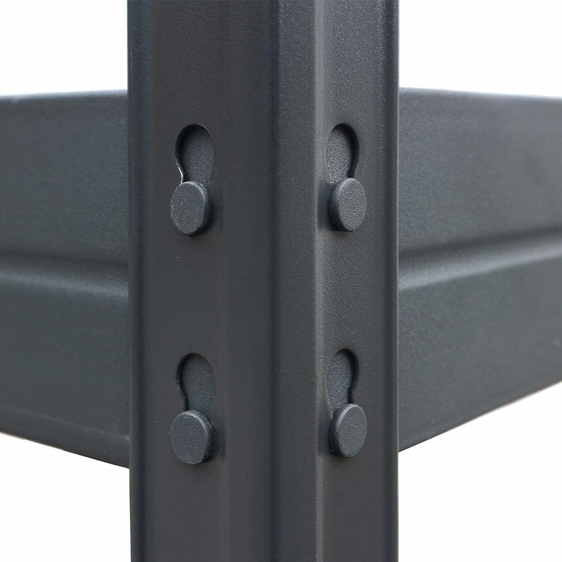 Zestaw 2 regałów do dużych obciążeń Rivet z płytą HDF 180 x 90 x 45 cm (wys. x szer. x gł.), 5 półek, 250 kg na półkę, szary antracytowy