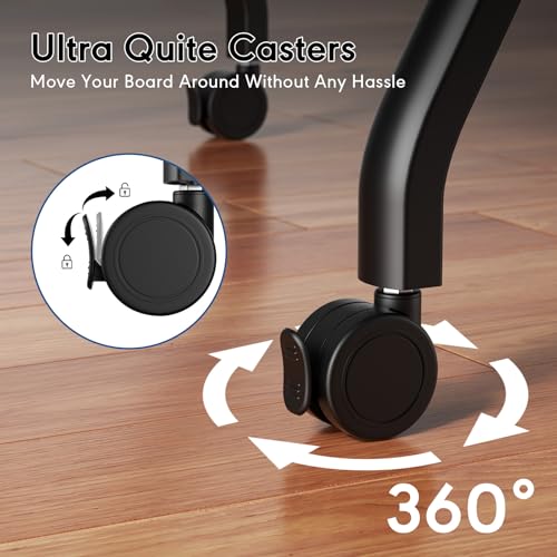 Image of Smart Board Stand for 55-100 Inch Interactive Whiteboard, Height Adjustable Mobile Stand with 4 Lockable Rolling Wheels for Smartboard