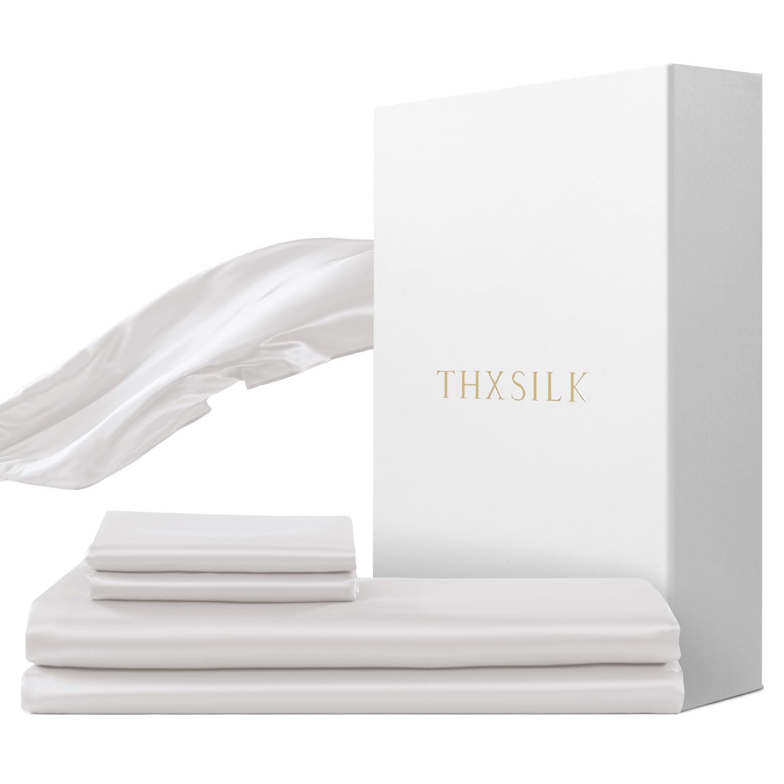 THXSILK Seidenbettwäsche Set 2 teilig，Bettbezug und Kissenbezug, Luxus Seide Bettwäsche Set, Super Weich und Glatt