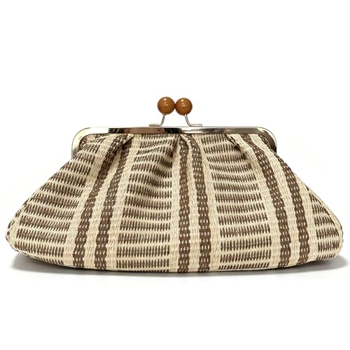 ELKINORA Woven Clutch Purse for Women, Straw Summer Bag, Beach Clutch,Dumpling Wicker Handbag for Summer Vacation by ELKINORA - Used condition - Image 8