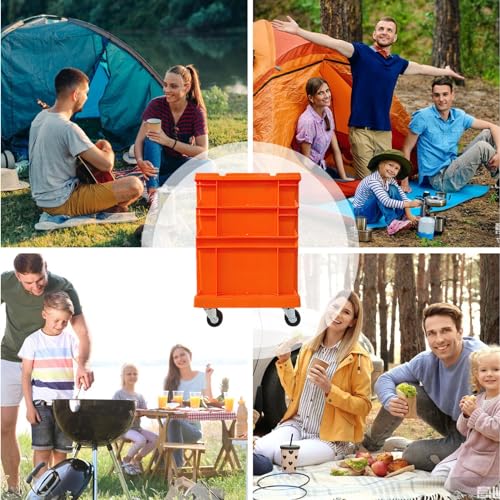 Boîte de rangement à roulettes empilable pour maison et extérieur - 5