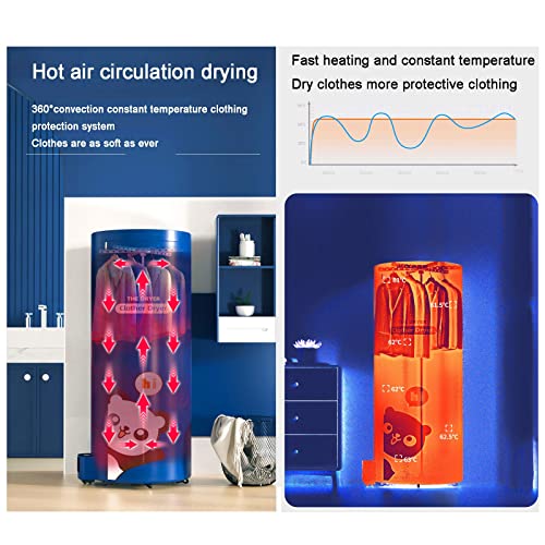 Draagbare Droger Verticale Elektrisch Verwarmde Heteluchtdroger 900W,Draagbare Elektrische Föhndroger (Color : A) - Image 6