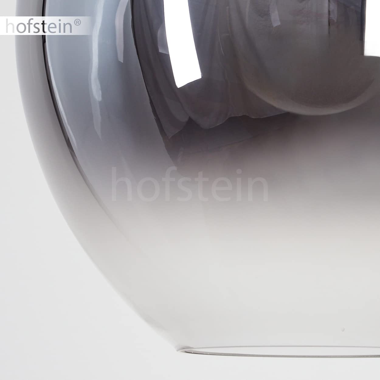 HOFSTEIN Hängeleuchte Azurara, Hängelampe aus Metall/Glas in Schwarz/Rauchfarben/Klar, Leuchte im Modernen Design, 3-flammig, Höhe max. 120 cm, 3 x E27, ohne Leuchtmittel