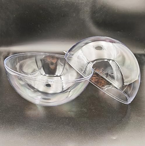 YOZIEMQ Hohlkugel aus Acryl, durchsichtig, befüllbar, Ornamente, DIY, transparente Kunststoffkugeln für Neujahrsgeschenk, Weihnachtsbaum, Heimdekoration, Hochzeit, Party (14 cm/5,51 Zoll, 5 Stück)