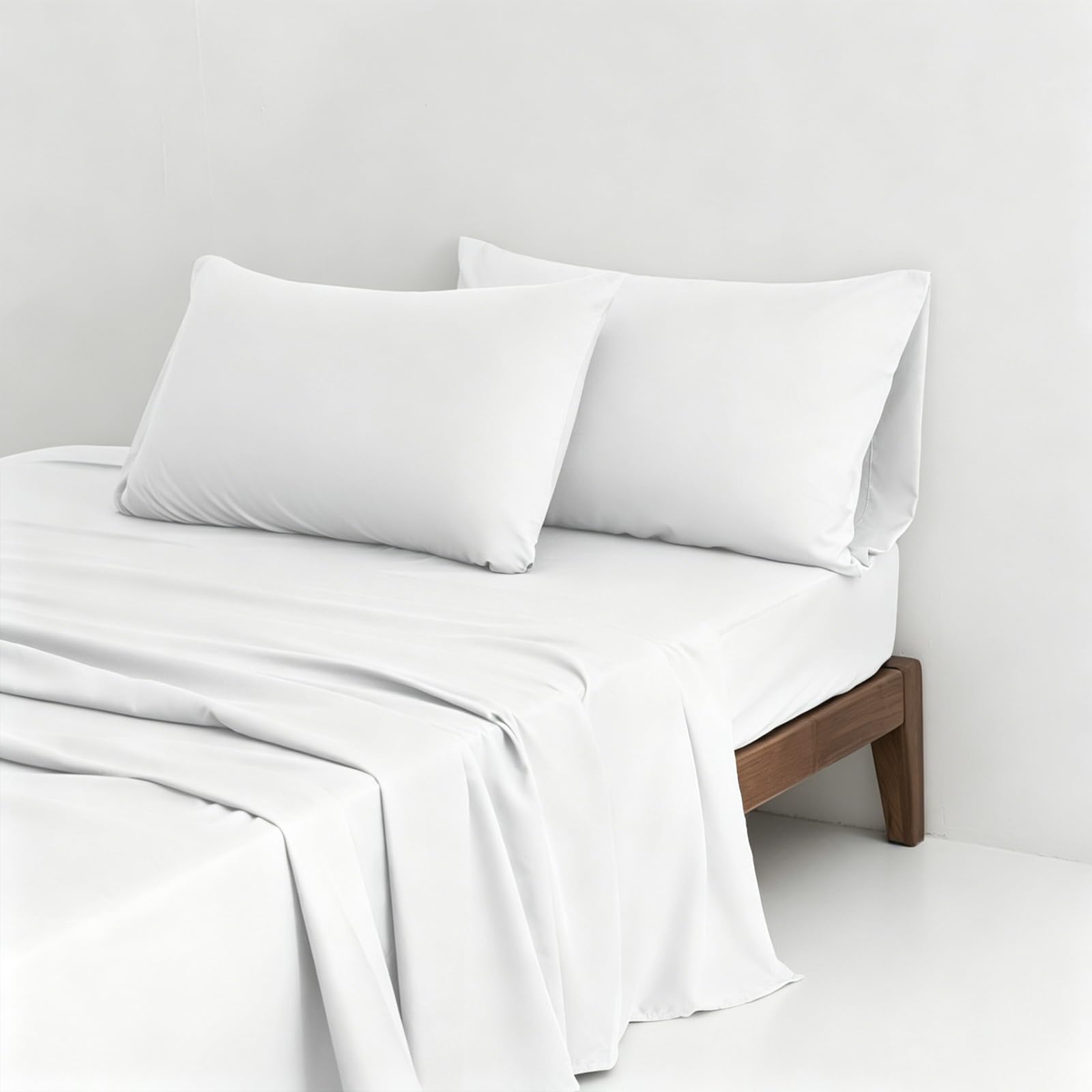Draps en satin ivoire King Size : linge de lit luxueux et doux