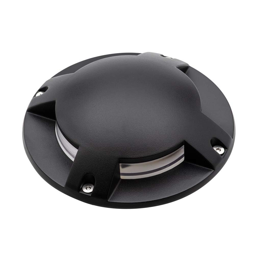 LITECRAFT Surface Mount Ground Drive Over Light Outdoor IP67 Rated 4 Way - Black