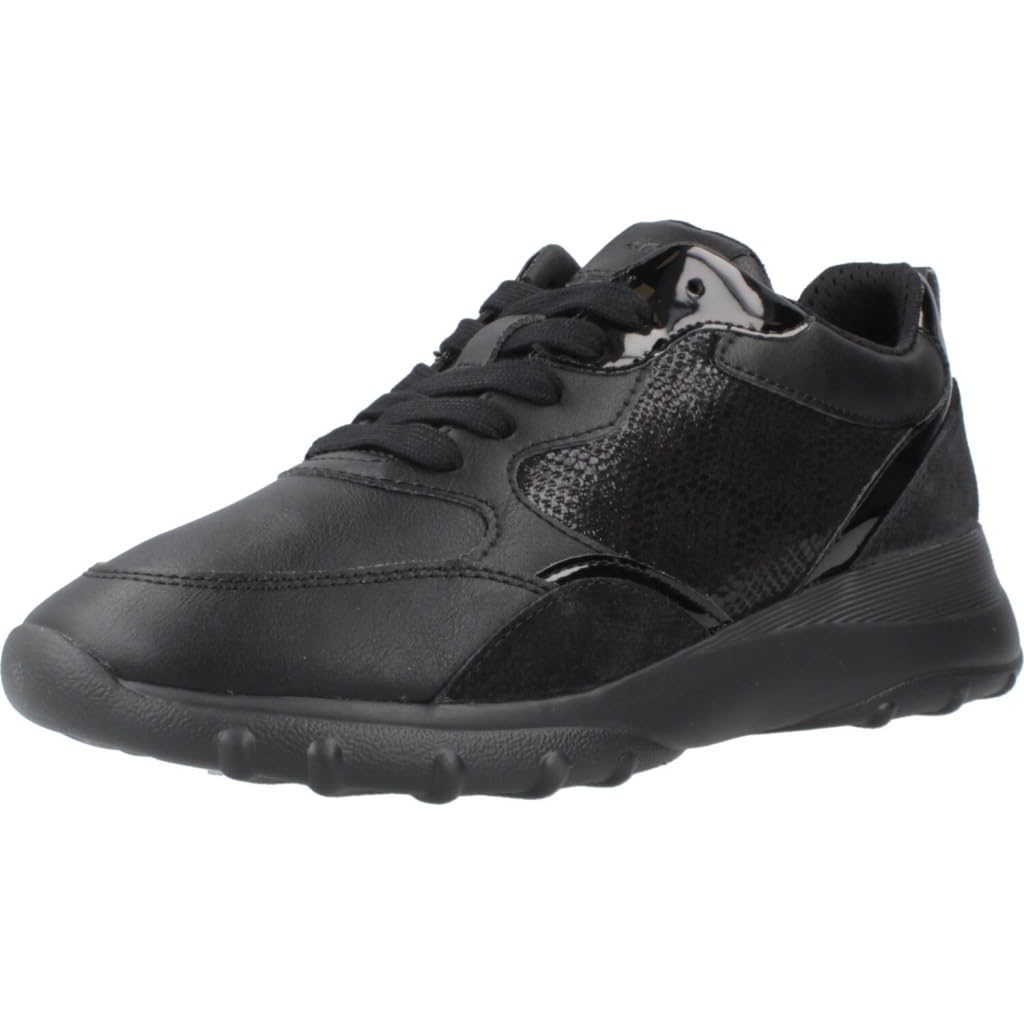 Geox Women's D Alleniee ASneaker, Black, 2.5 UK