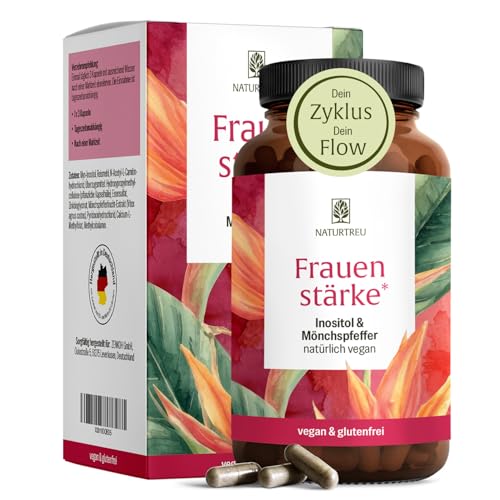 NATURTREU Myo Inositol & Mönchspfeffer hochdosiert - 90 Frauen Vitamine Kapseln mit L-Carnitin Folsäure B12 & Eisen - Vitex Agnus Castus