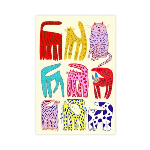 Poster sur toile chat 50 x 75 cm le cadeau idéal pour amoureux des félins