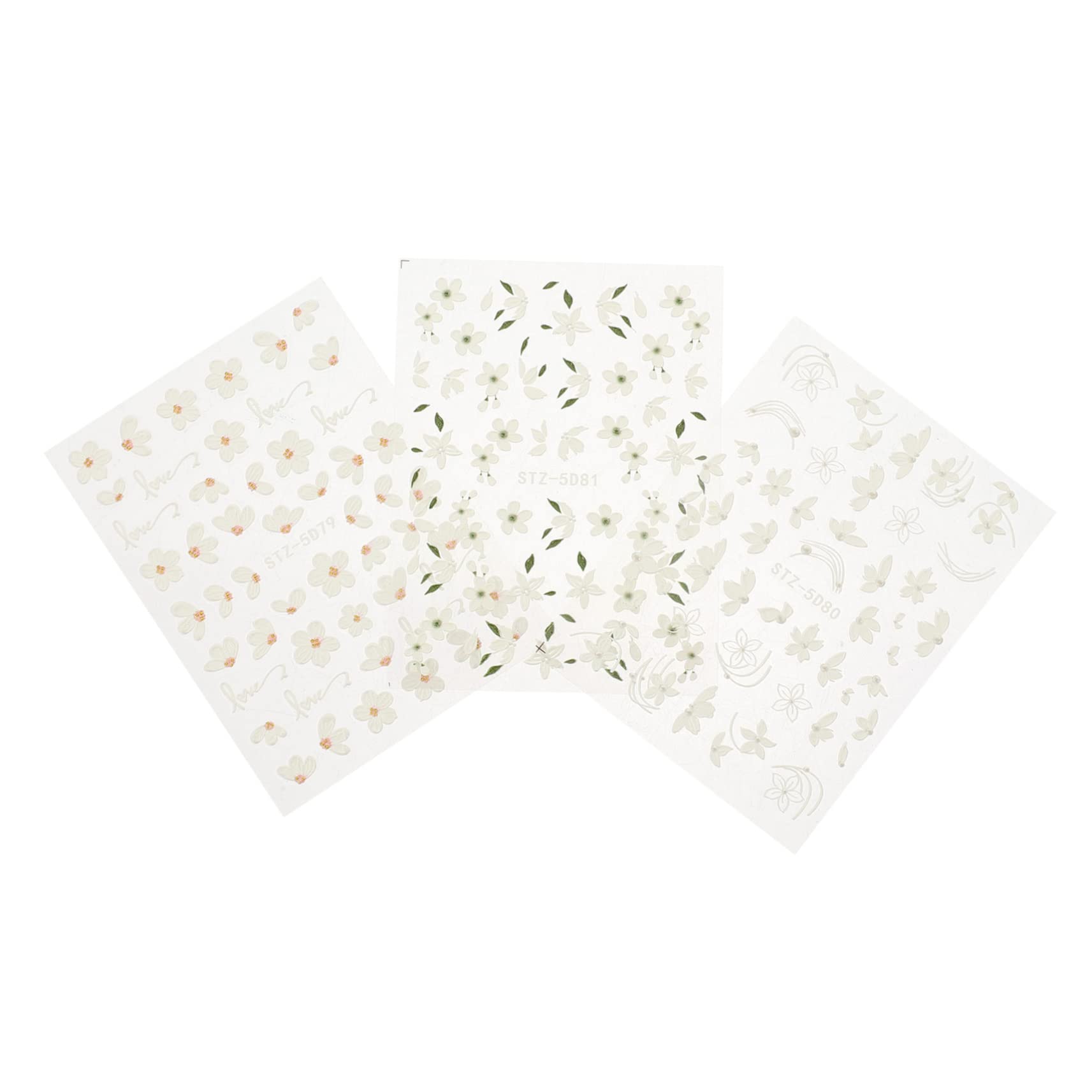 VALICLUD 4 Set Ornamento Per Unghie Decorazione Per Unghie Fiori Adesivi Per Unghie Floreali Adesivi Floreali Per Manicure Carino Unghia Fiore Etichetta Uv Resina 3 Fogli * 4