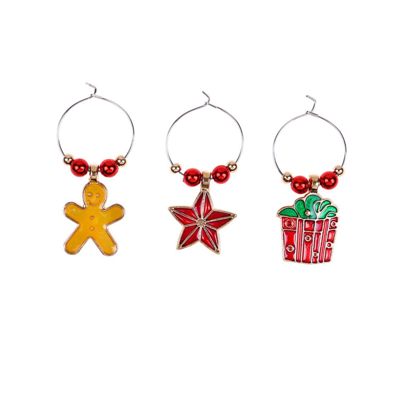 PRETYZOOM 3 Set Di Ciondoli Per Bicchieri Da Vino Natalizi in Metallo Segnabicchieri Decorativi Per Cucina Accessori Per Bere 12 Pezzi*3