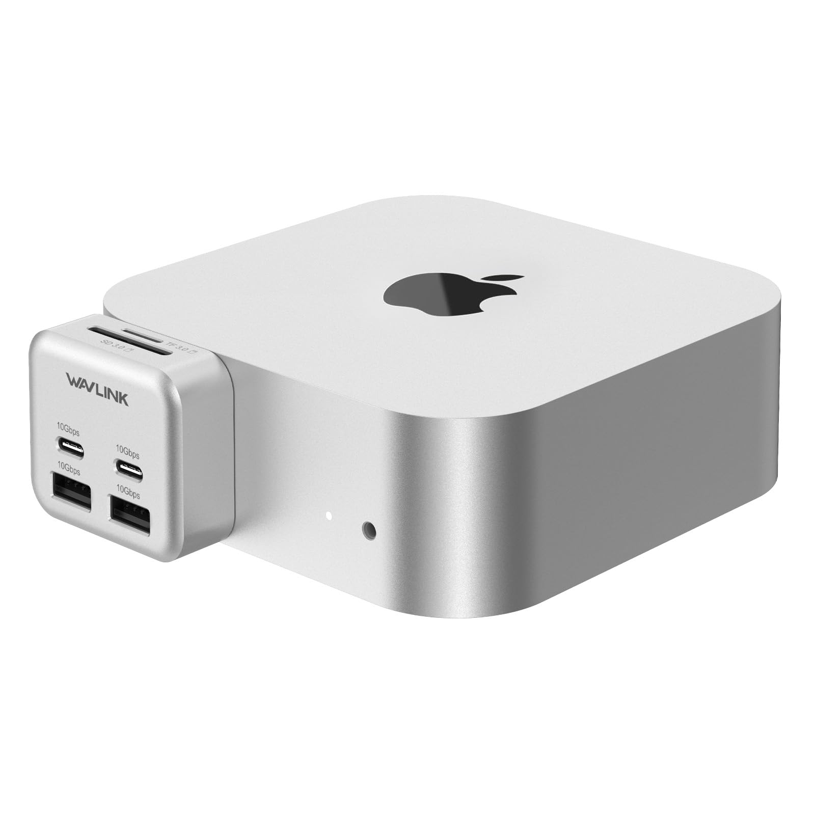 WAVLINK Hub pour Mac Mini M4, Hub 6 Ports pour Mac Mini | 2 x USB-C 10 Gb/s, 2 x USB-A 10 Gb/s, lecteur de cartes SD 3.0, pour Mac mini M4 et M4 Pro
