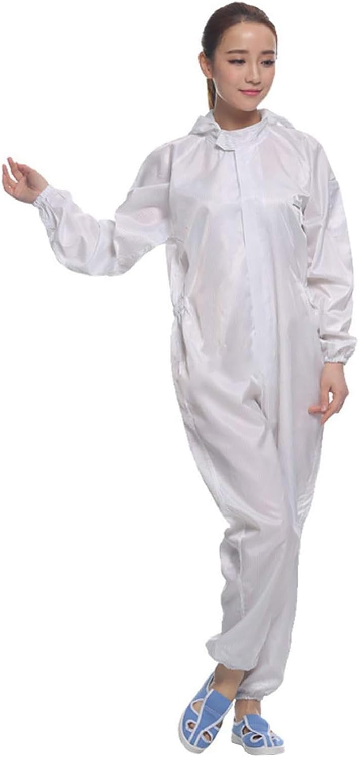 Zoolfix ESD Anti-Static Hooded Coverall, Lab Zip Jumpsuit Spray Paint Work Clothes for Dust-Free Workshop, Clean Room,Lab