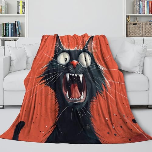 Couverture chat en 3D 150x200cm en microfibre moelleuse - 6