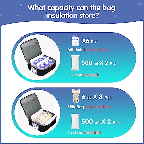 Spectra Pump Bag, Pumping Bag with Cooler for for Working Moms and Travel, Portable Carrying Case for Breastmilk Storage, Fit for Spectra S1/S2,Black - Image 6