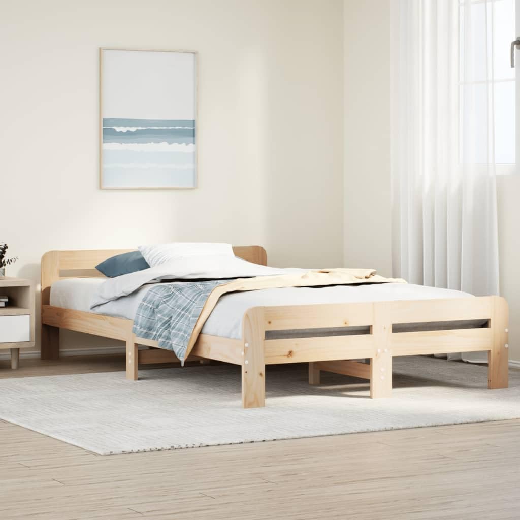 -Bed Frame Without Mattress 120x200 cm Solid Wood Pine-