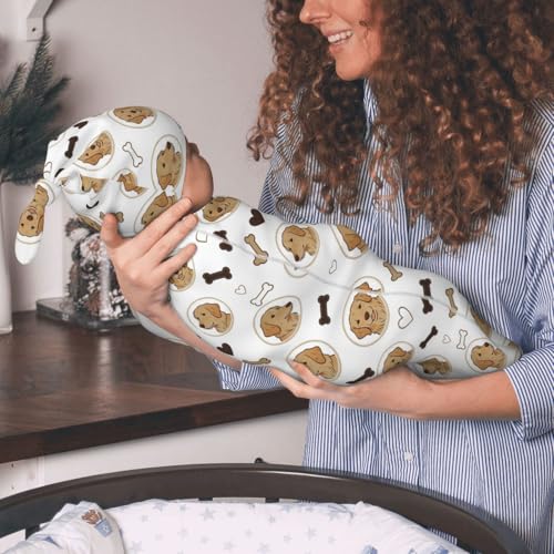 Image of Golden Retriever Swaddle Blanket with Hat for Baby, Dog Theme Swaddling Baby Stuff